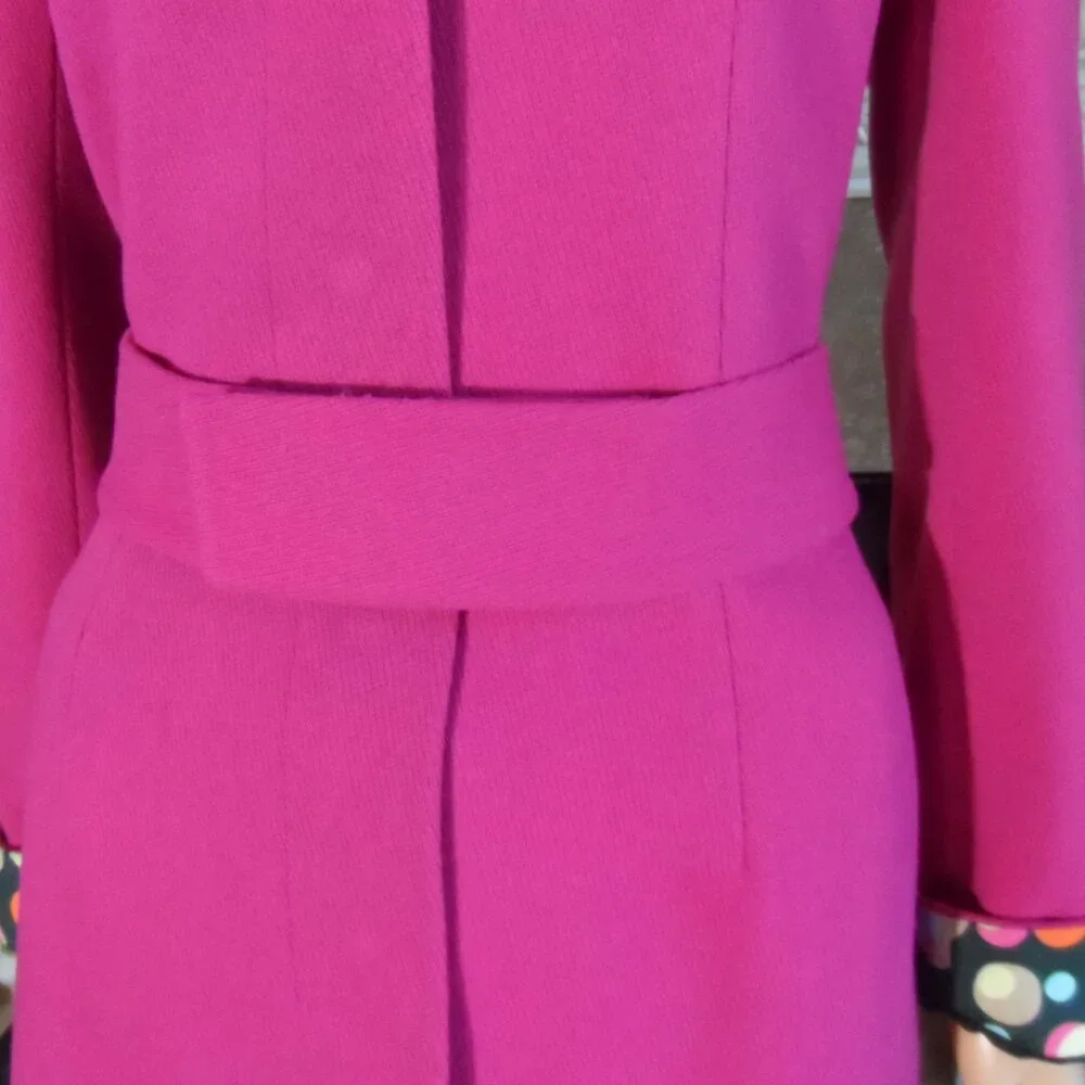 Dolce & Gabbana Fuchsia Wool Pea Coat with Decorative Cuffs - Picture 7 of 16